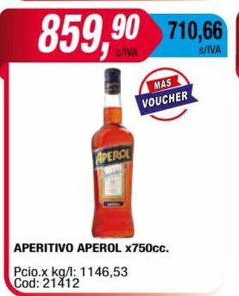 Maxiconsumo Aperitivo Aperol x 750cc oferta