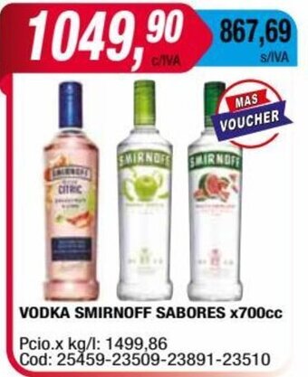 Maxiconsumo Vodka Smirnoff Sabores x 700cc oferta