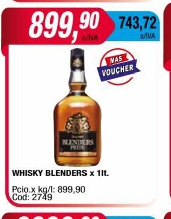 Maxiconsumo Whisky Blenders x 1lt oferta