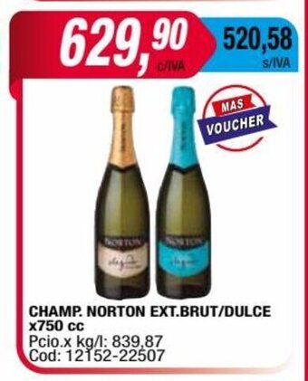 Maxiconsumo Champ. Norton Ext. Brut/Dulce x 750cc oferta