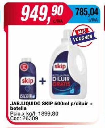 Maxiconsumo Jab. Liquido Skip 500ml P/Diluir + Botella oferta