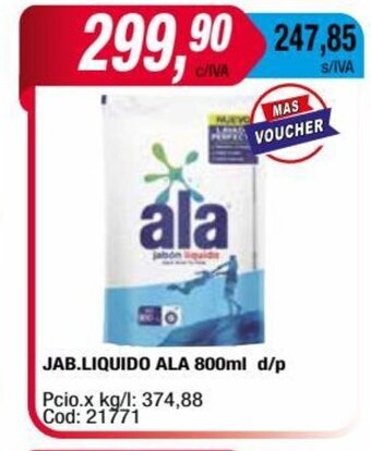 Maxiconsumo Jab. Liquido Ala 800ml d/p oferta