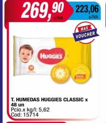 Maxiconsumo T. Humedas Huggies Classic x 48 un oferta