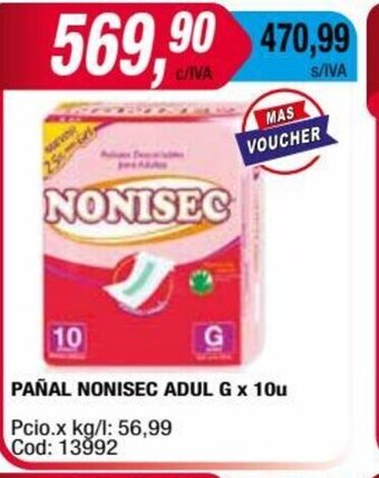 Maxiconsumo Pañal Nonisec Adul G x 10u oferta