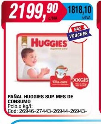 Maxiconsumo Pañal Huggies Sup. Mes de Consumo oferta
