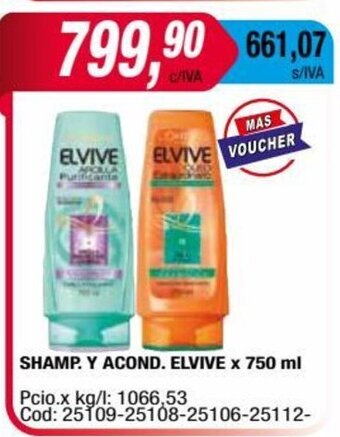 Maxiconsumo Shamp. Y Acond. Elvive x 750ml oferta