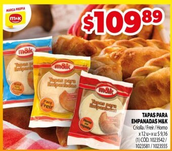 Makro Tapas Para Empanadas M&K oferta