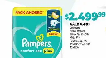 Makro Pañales pampers confort sec mes de consumo oferta
