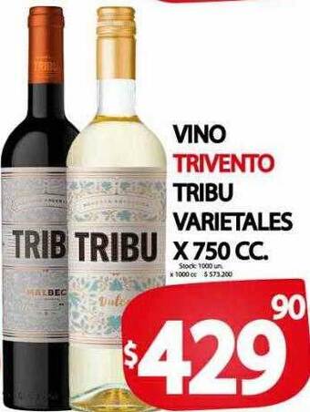 Supermercados Mariano Max Vino trivento tribu varietales oferta