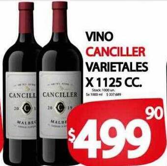 Supermercados Mariano Max Vino canciller varietales oferta