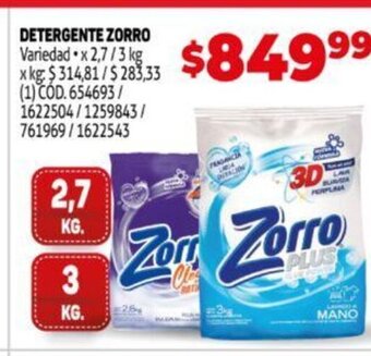 Makro Detergente Zorro oferta