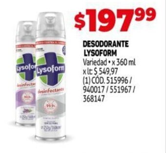 Makro Desodorante Lysoform oferta