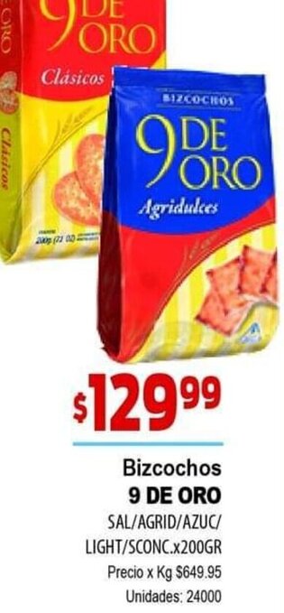 Supermercados Top Bizcochos 9 De Oro oferta