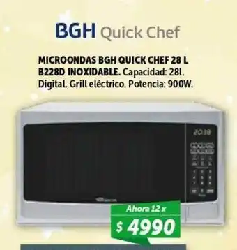 Belgrano Hogar Microondas bgh quick chef 28 l b228d inoxidable oferta