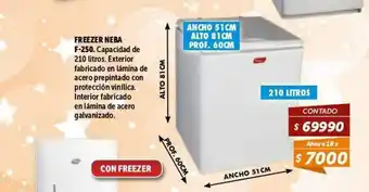 Belgrano Hogar Freezer neba f-250 oferta