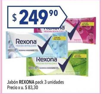 Hergo Jabón rexona pack 3 unidades oferta