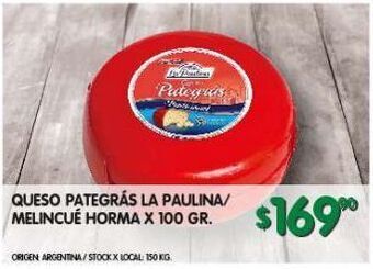 Jumbo Queso pategrás melincue 100g oferta