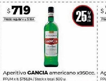 Disco Aperitivo gancia americano x 950cc oferta