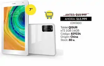 Coppel Tablet qisur x72 1gb 16gb oferta