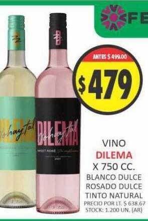 Supermercados Becerra Vino dilema x 750 cc oferta