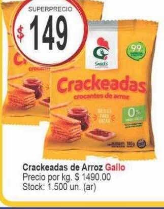 Supermercados Becerra Crackeadas de arroz gallo oferta