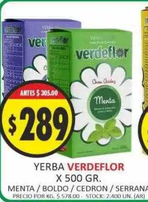 Supermercados Becerra Yerba verdeflor oferta