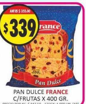 Supermercados Becerra Pan dulce france c frutas oferta