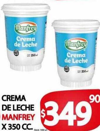 Supermercados Mariano Max Crema de leche manfrey oferta