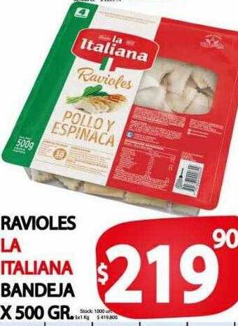Supermercados Mariano Max Ravioles la italiana bandeja oferta