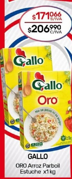 Nini Mayorista Gallo Oro Arroz Parboil Estuche oferta
