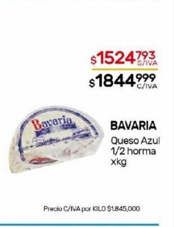 Nini Mayorista Bavaria Queso Azul 1/2 horma oferta