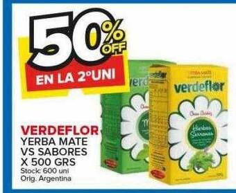 Carrefour Maxi Verdeflor yerba mate vs sabores oferta