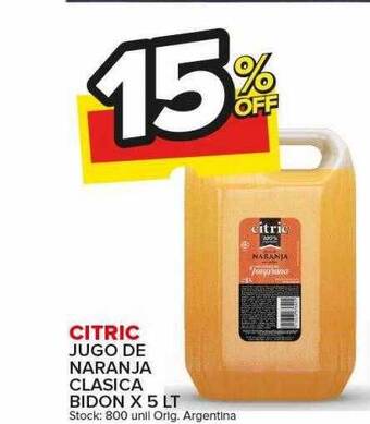 Carrefour Maxi Citric jugo de naranja clasica bidon oferta