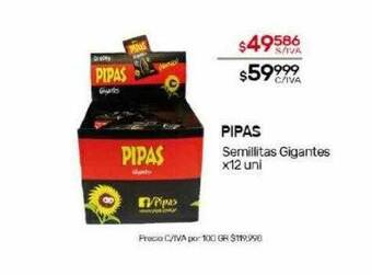 Nini Mayorista Pipas semillitas gigantes oferta