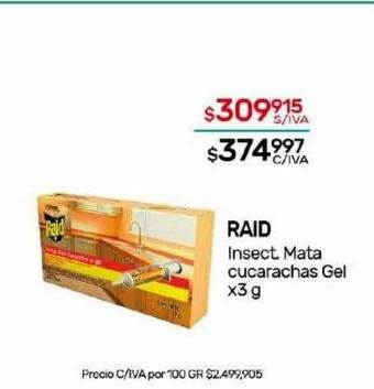 Nini Mayorista Raid insect mata cucarachas gel oferta