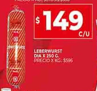 Supermercados DIA Leberwurst Dia x 250g oferta