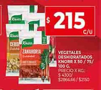 Supermercados DIA Vegetales Deshidratados Knorr x 50/75/100g oferta