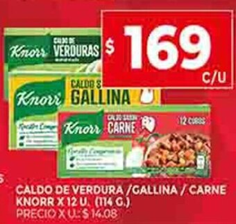 Supermercados DIA Caldo de Verdura/Gallina/Carne Knorr x 12u oferta