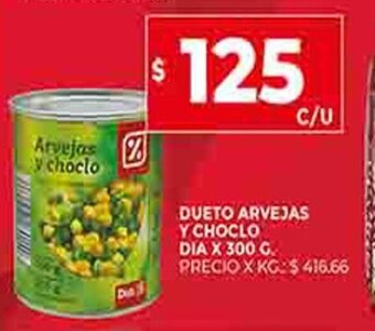 Supermercados DIA Dueto Arvejas Y Choclo Dia x 300g oferta