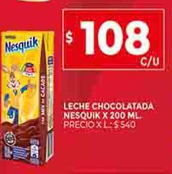 Supermercados DIA Leche Chocolatada Nesquik x 200ml oferta
