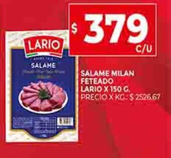 Supermercados DIA Salame Milan Feteado Lario x 150g oferta