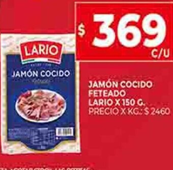 Supermercados DIA Jamón Cocido Feteado Lario x 150g oferta