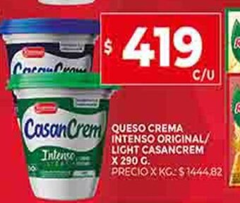 Supermercados DIA Queso Crema Intenso Original/Light Casancrem x 290g oferta