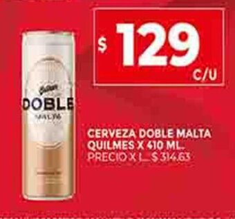 Supermercados DIA Cerveza Doble Malta Quilmes x 410ml oferta