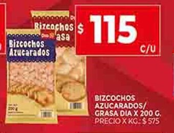 Supermercados DIA Bizcochos Azucarados/Grasa Dia x 200g oferta