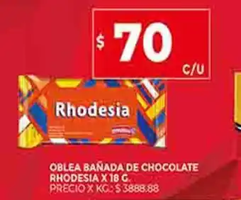 Supermercados DIA Oblea Bañada de Chocolate Rhodesia x 18g oferta