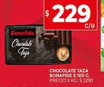 Supermercados DIA Chocolate Taza Bonafide x 100g oferta
