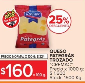 Carrefour Queso Pategràs Trozado oferta