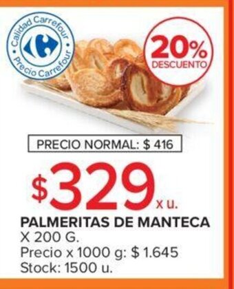 Carrefour Palmeritas de Manteca oferta