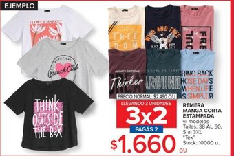 Carrefour Remera Manga Corta Estampada oferta